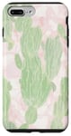 Coque pour iPhone 7 Plus/8 Plus Plante abstraite en marbre motif cactus