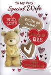 Happy Valentine's Day Card Special Wife Hugs and Kisses You're So Sweet