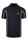 BOSS Green Mens Paddy Tape Polo Shirt Dark Blue - Size X-Large