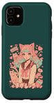 Coque pour iPhone 11 Anime Cat Girl Manga Hearts Kawaii Cute Holiday Valentines