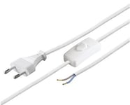 Goobay Europlug (strøm CEE 7/16) (male) - Uisoleret ledning Hvid 1.5m