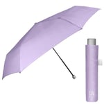 PERLETTI Super Compact Parapluie Anti UV Femme - Mini Parapluie Pliant de Poche Voyage avec Protection Solaire Couche Noir - Parapluie Multicolore Petit Pluie Soleil - Diam 91 cm (Violet Pastel)