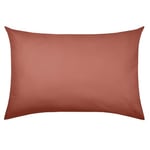 STOF - Pillowcase - Size 50 x 70 cm - 100% Organic Cotton - Quality - Oeko-Tex Certified - Terracotta Colour - Horizon Model - Bed Linen for Home - Soft and Comfortable