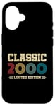 Coque pour iPhone 16 25 Year Old Gifts Classic 2000 Édition limitée 25e anniversaire