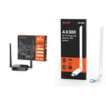 Bundle of Tenda Router 4G SIM 4G03 Pro - Mobile WiFi Router 3G/4G Wireless Band 2.4 GHz, Fast Ethernet LAN/WAN Port, 2 * 4dBi External Antenna, Plug and Play + Tenda AX300 Wi-Fi 6 Entry Level Only 2.4