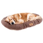 Ferplast Panier Chien Relax, Coussin pour Chiens de Petite Taille, Panier Chats, Tapis Chien Voitures, Lavable, en Tissu Micropolaire avec Rembourrage Doux, 100 x 63 cm. Taupe