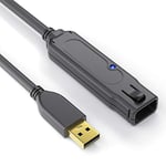 PureLink DS2100-240 Câble de rallonge actif USB 2.0 (USB-A mâle à USB-A femelle), alimentation du port USB, aucune alimentation requise, contacts plaqués or, 24,0m, noir