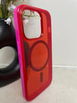 Genuine Tech21 Case for iPhone 14 Pro Magsafe Compatible EvoTint Red Pink+ Glass