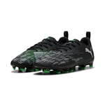 PUMA Future 8 Play FG/AG JR Chaussure de Football, Black Silver-Fluo Green, 31 EU