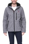 Tommy Hilfiger Men's Softshell Jacket with Sherpa Lining, Heather Grey Tech, M