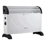 Belaco 2000W white Electric Portable Convector Heater 3 adjustable heat settings fast heating space heater including wall bracket wall Manual Thermostat Black BS plug