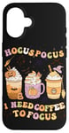 iPhone 16 Halloween Groovy Hocus Pocus I Need Coffee To Focus Case