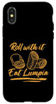 Coque pour iPhone X/XS roll with it eat lumpia Design for a lover of blagues