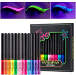 Neon Liquid Eyeliner Set, 12 Colors UV Glow Matte Eyeliner, Waterproof & Long