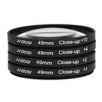 Andoer 49mm Macro Close-Up Filter Set +1 +2 +4 +10 +Pouch for Nikon Canon T7Z3