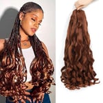 7 Packs French Curl Braiding Hair - 18 Inch Curly Braiding Hair 1B French Curls Braiding Hair Extensions for Black Women (18 Inch(7Packs), 30#)