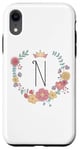 Coque pour iPhone XR Cadeau personalisé pour fillettes thème princesses lettre N