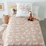 Atmosphera Créateur D'intérieur - Housse de couette enfant 140x200 Savane + taie 100% coton 57 fils