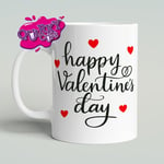 Valentines Day Mug Gift | Happy Valentines Day Coffee Tea Mug Love Hearts