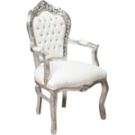 Fauteuil lit Fauteuil rembourré Fauteuil tapissé avec accoudoirs en bois Chaise de chambre 60X60X107 cm Style français Louis xvi