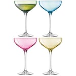 LSA International 390 ML Pois Champagne Soucoupe, Couleurs Assorties (Lot de 4)