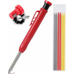 Aougo - Crayon de Menuisier Solide avec Taille Crayon, Crayon Chantier Outils de Travail du Bois 6 Pièces Mines de Crayon, Outil de Marquage