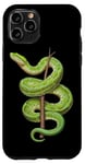 Coque pour iPhone 11 Pro Amoureux Drôles De Python D'arbre Vert, Serpents, Reptiles