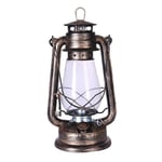 E27 Table Lamp Electric Lantern Desk Lamp for Bedrooms, 15 Inches Tall with Large Hurricane Glass Edison Style Vintage Bulb Rustic Rust Finish (Color : Metallic)