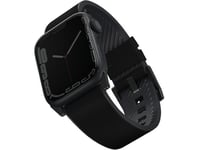 Uniq Strap Straden Apple Watch Series 1/2/3/4/5/6/7/8/9/10/Se/Se2/Ultra/Ultra 2 42/44/45/49Mm. Leather Hybrid Strap Black/Black