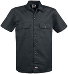 Dickies Men's big Button Down Shirt, Black, XL Tall UK