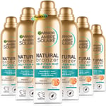 6x Garnier Ambre Solaire Natural Bronzer Dark Self Tan Body Mist 150ml