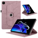 TEDTIKJT Coque Tablette pour Realme Pad 2 11.5" 2023 PU Cuir 360°Rotatif Multi-Angle Stand Flip Cover Realme Pad 2 Arbre Rotating Étui de Protection Housse Realme Pad 2 11.5", Rose Gold