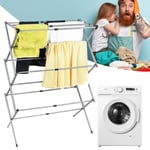 3 Tier Clothes Dryer Airer Foldable Laundry Rack Washing Line Drying Horse 1m