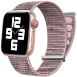 Nylonklockarmband Kompatibelt med Apple Watch 7 Band 38mm 40mm 42mm Ersättning för iWatch Serie SE/6/5/4/3/2/1, Rosa Sand