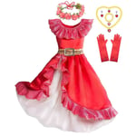 Elena Of Avalor Prinsessdräkt Tjej Disney Anime Rollspel Kläder Halloween Carnival Cosplay Outfit Barn Röd Volang Lång Klänning Elena Sets 03 5-6Y Tag-M