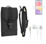 For Samsung Galaxy M13 + EARPHONES Belt bag outdoor pouch Holster case protectio