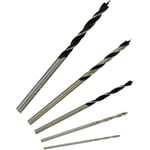 Tivoly - Coffret de 5 Mèches Bois 3 Pointes hcs Ø1-1,5-2-2,5-3 mm • Adapté à un usage sur mini perceuse type Dremel