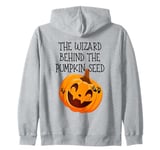 The Wizard behind The Pumpkin Seed Halloween Pregnancy Men Zip Hoodie