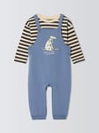 John Lewis ANYDAY Baby Play All Day Dog Dungaree and Long Sleeve T-Shirt Set