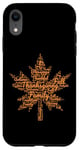 iPhone XR Thanksgiving Maple Leaf Word Cloud for Family Tradition Fall Case