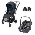 MAXI COSI Pebble Essential Leona barnvagn och bilbarnstol 360 Graphite inklusive adapter