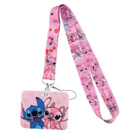 Lilo & Stitch Lanyard Arbets- och skolidentitetskort Hållare Bärbar Telefon Halsband E