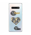 Coque Galaxy S10e tropical love coeur transparente