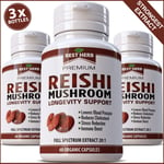 180 x REISHI MUSHROOM EXTRACT LINGZHI ORGANIC BOOST IMMUNE SYSTEM PILLS CAPSULES