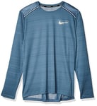 Nike M Nk Dry Miler Top LS Long Sleeved T-Shirt - Thunderstorm/Thunderstorm/(Reflective Silver), Large