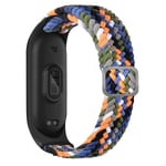 Flätat elastiskt nylonband för Xiaomi Mi Band, smartklocka tillbehör, justerbart ersättningsband Solo Loop-rem svart