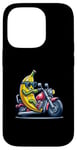 Coque pour iPhone 14 Pro Banane Moto Cool Conduire Amusant Lunettes