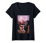 Marvel X-Men Gambit Pink Contrast T-Shirt avec Col en V