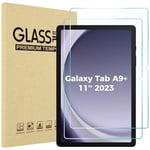 Procase 2 Verre Trempé pour Galaxy Tab A9+ Plus 11” (SM-X210/X215/X216/X218) en 2023, Film Protection d'Écran Protecteur Tablette Galaxy Tab A9 Plus 11 Pouces, Anti Rayures Sans Bulles 0.33mm 9H