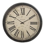 DRW Horloge Murale Ronde en Acrylique Noir 50 x 8 cm